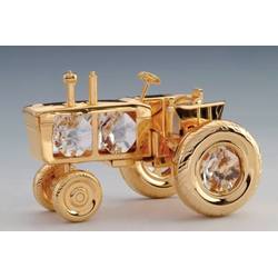 Item 161151 Gold Crystal Tractor Ornament