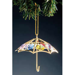 Item 161165 Multicolor/Gold Crystal Umbrella Ornament