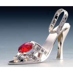 Item 161176 Silver Crystal High Heel Shoe Ornament