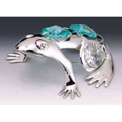 Item 161185 Silver Crystal Frog Ornament
