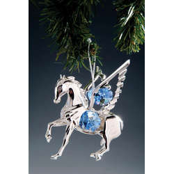 Item 161205 Silver Crystal Pegasus Ornament