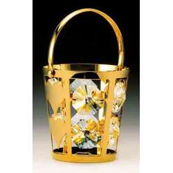 Item 161252 Gold Crystal Bucket Ornament