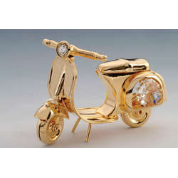 Item 161256 Gold Crystal Motor Scooter Ornament