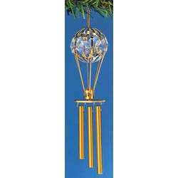 Item 161291 Gold Crystal Hot Air Balloon Windchime Ornament
