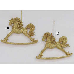 Item 170668 Gold Rocking Horse Ornament