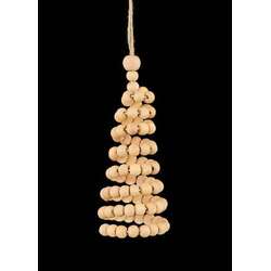 Item 171016 thumbnail Natural Wood Bead Swirl Tree Ornament