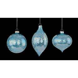 Item 171024 Beaded Glass Icy Blue Ornament