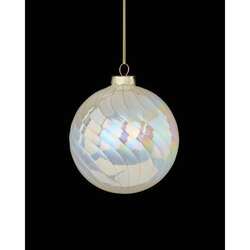 Item 171044 Pearl/Irid Swirl Glass Ball Ornament