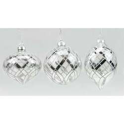 Item 171049 Silver Glass Ball/Finial/Onion Ornament
