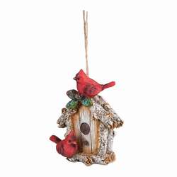 Item 177025 Birdhouse Cardinals Ornament