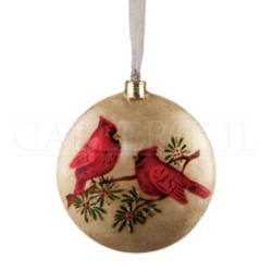 Item 177244 Cardinal Pearlized Disc Ornament
