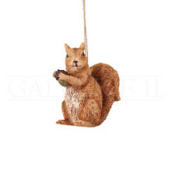 Item 177302 Brown/White Squirrel With Nut Ornament