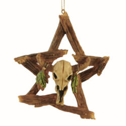 Item 177763 Longhorn Skull In Star Ornament