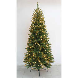 Item 183019 7.5 Foot Narrow Rocky Mountain Pine Pre-Lit Artificial Christmas Tree With 650 Clear Brilliant Lights