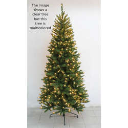 Item 183055 7.5 Foot Narrow Rocky Mountain Pine Pre-Lit Artificial Christmas Tree With 650 Multicolor Brilliant Lights