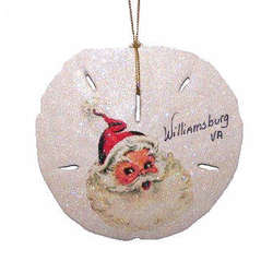 Item 185003 Santa Head Sand Dollar Ornament - Williamsburg