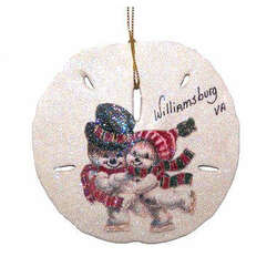 Item 185092 thumbnail Snowman Couple Sand Dollar Ornament - Williamsburg
