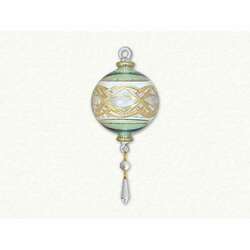 Item 186065 Full Sized Green Ornament With Crystal