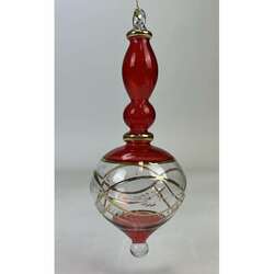 Item 186075 Christmas Red Gold Swirl Ornament