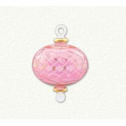 Item 186085 Pink/Gold Wide Ball With Etching Ornament