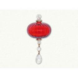 Item 186089 Christmas Red Swirl With Crystal Ornament