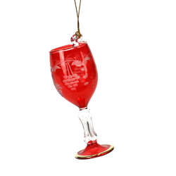Item 186116 Christmas Red Wine Glass Ornament