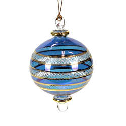 Item 186168 thumbnail Blue Small Ball With 3 Gold Ornament