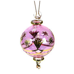 Item 186171 Pink Small Gold & Frosted Ornament