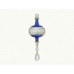 Item 186198 Full Sized Colbalt Blue Etched Ball Ornament