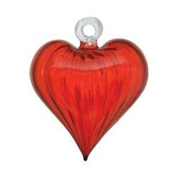 Item 186200 Christmas Red Swirl Sm Iris Heart Ornament