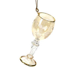 Item 186228 Yellow Small Wine Glass Ornament