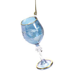 Item 186229 Blue Small Wine Glass Ornament