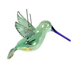 Item 186233 Green and Blue Etched Hummingbird Ornament