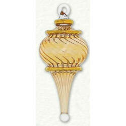Item 186243 thumbnail Yellow Swirl Etched Ornament