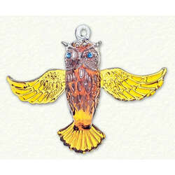 Item 186300 Yellow Colored Owl Ornament