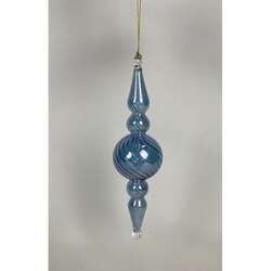 Item 186358 Blue Swirl Glass Small Ornament