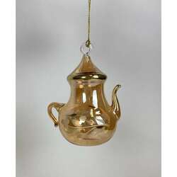 Item 186396 Yellow Clear Etch Teapot Ornament