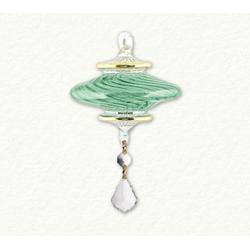 Item 186406 Green Swirl Disc With Drop Ornament