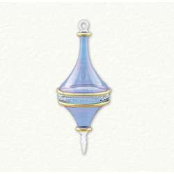 Item 186411 Blue Rounded Diamond Shape With Gold Trim Ornament