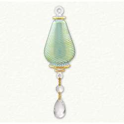 Item 186429 Green/Clear/Gold Raindrop With Drops Ornament
