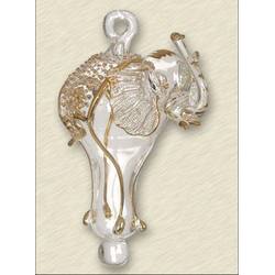 Item 186489 Clear/Gold Elephant Ornament