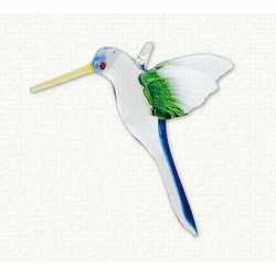 Item 186550 BLUE/CLEAR HUMMINGBIRD ORN