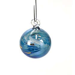 Item 186579 thumbnail Blue Floral Etched Ball Ornament
