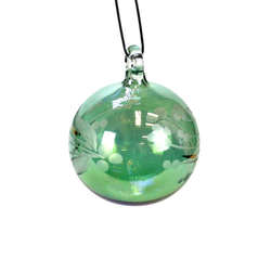 Item 186580 thumbnail Green Floral Etched Ball Ornament