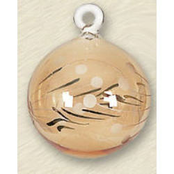 Item 186584 Yellow Floral Etched Ball Ornament
