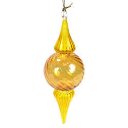 Item 186628 YELLOW BALL WITH DOUBLE POINTS ORN
