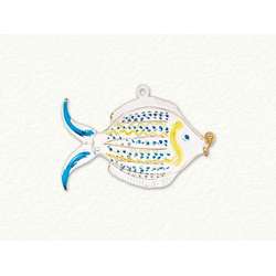 Item 186818 Blue/Yellow Clear Fish Ornament