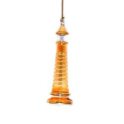 Item 186890 Yellow Lighthouse With Frosted Arch Ornament