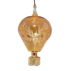 Item 186932 Yellow/Clear Etched Hot Air Balloon Ornament
