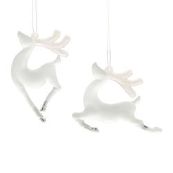 Item 188029 Frosted White Deer Ornament